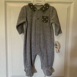 Absorba Gray Velor Baby Sleeper